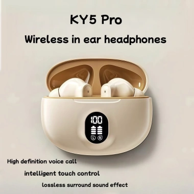 Nút tai Bluetooth không dây KY5 Pro, cảm ứng thông minh, màn hình pin số, tương thích Xiaomi và Android, giảm còn 69.999₫