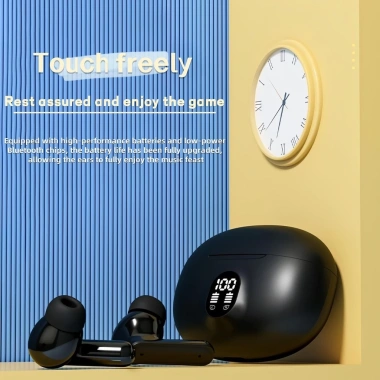 Nút tai Bluetooth không dây KY5 Pro – Silicon, âm thanh nổi, màn hình kỹ thuật số, tương thích Xiaomi & Android, giá 61.999đ