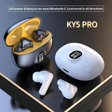 Nút tai Bluetooth KY5 Pro silicon không dây - LED hiển thị, mic tích hợp, gọi HD, cảm ứng vân tay - 66.500₫ Nút tai Bluetooth KY5 Pro silicon không dây - LED hiển thị, mic tích hợp, gọi HD, cảm ứng vân tay - 66.500₫