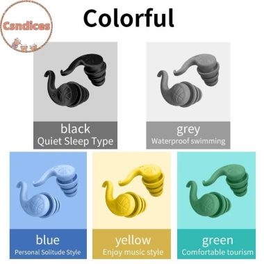 Nút tai cách âm Csndices silicone mềm, bảo vệ tiếng ồn du lịch, tái sử dụng, chặn âm thanh 40.800₫ 6
