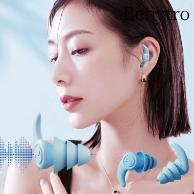 Nút tai chống ồn BENYTRO silicone – Giảm tiếng ồn, bảo vệ tai, bơi, tái sử dụng