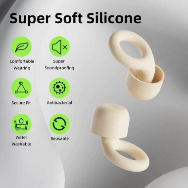 Nút tai chống ồn GOOJODOQ 24dB silicon siêu mềm 4 kích cỡ vừa vặn an toàn 70.833đ 2