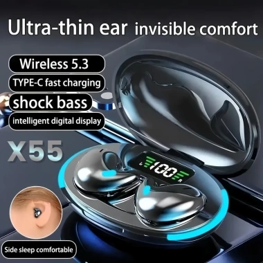 Nút tai ngủ Bluetooth X55 siêu mỏng không dây - Thao tác nút, gọi HD, chỉ 69.999₫