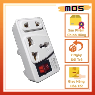 Ổ cắm 3 chấu công tắc du lịch đa năng chuyển 3 chấu thành 2 chấu, giao hàng 2h - Mos Shop