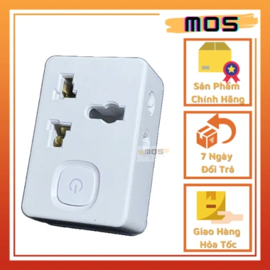 Ổ cắm 3 chấu đa năng có công tắc du lịch, chuyển 3 chấu sang 2 chấu, giao hàng 2h - Mos Shop 63.000₫