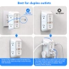 Ổ cắm 3 mặt chống sét - Bộ chia 6 ổ cắm, 4 cổng USB (2 USB-C) cho gia đình, văn phòng, du lịch, chỉ 220k 7