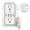 Ổ cắm 3 mặt chống sét - Bộ chia 6 ổ cắm, 4 cổng USB (2 USB-C) cho gia đình, văn phòng, du lịch, chỉ 220k 9