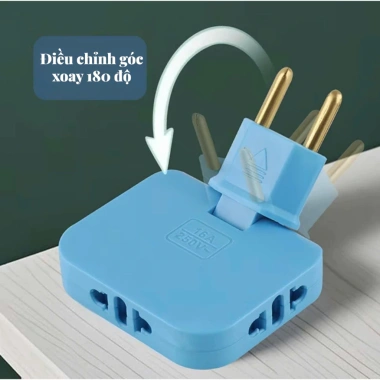 Ổ Cắm 3 Trong 1 2.500W - Phích Cắm Xoay 180° Tiện Lợi, Chịu Tải Cao Mọi Không Gian
