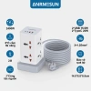 Ổ cắm ANRMESUN 2.400W - Sạc nhanh USB‑C PD 20W, chống cháy nổ, chống giật, lõi đồng 10
