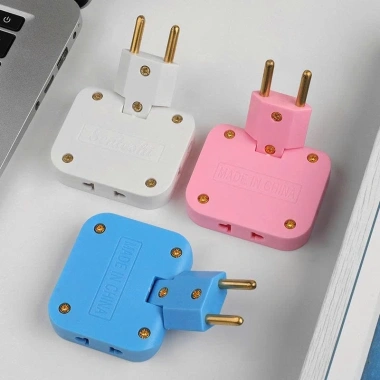 Ổ Cắm Chia Điện 2.500W 3 trong 1 Xoay 180 độ Chân Tròn và Dẹp Tiện Lợi Giá 15.000 VND 7