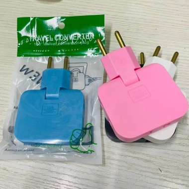 Ổ cắm chia điện 2.500W nhỏ gọn, xoay 180 độ, 3 chân tròn và USB, tiện lợi, giá 15.000₫