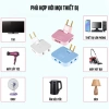 Ổ cắm chia điện 2.500W xoay 180°, 3 chân tròn dẹt - Đen/Trắng/Xanh/Hồng, giá 19.400₫ 5