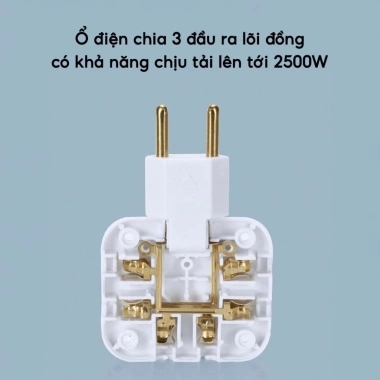 Ổ cắm chia điện 3 cổng xoay 180° JYoohome - Chống giật, đa năng, dùng cho nhiều thiết bị, 35k 3