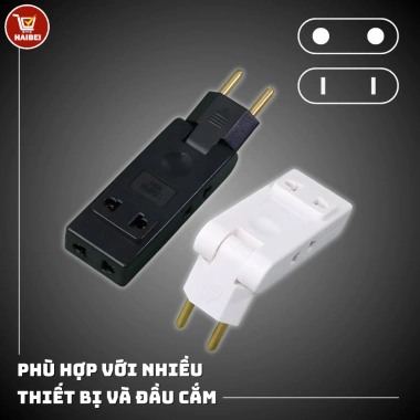 Ổ cắm chuyển đổi 1 sang 3 + USB xoay 180°, gắn tường kiểu Châu Âu, chỉ 21.800₫