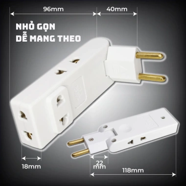 Ổ cắm chuyển đổi 1 sang 3 + USB xoay 180°, gắn tường kiểu Châu Âu, chỉ 21.800₫ 4 Ổ cắm chuyển đổi 1 sang 3 + USB xoay 180°, gắn tường kiểu Châu Âu, chỉ 21.800₫ 4