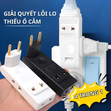 Ổ cắm chuyển đổi 1 sang 3 + USB xoay 180°, gắn tường kiểu Châu Âu, chỉ 21.800₫ 7 Ổ cắm chuyển đổi 1 sang 3 + USB xoay 180°, gắn tường kiểu Châu Âu, chỉ 21.800₫ 7