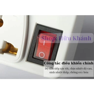 Ổ cắm chuyển đổi 2 chấu sang 3 chấu có công tắc tắt mở - Chống giật, nhựa ABS chịu nhiệt, an toàn, giá chỉ 30.000₫