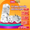 Ổ cắm chuyển đổi 3 chân sang 2 chân chuẩn EU Mỹ Anh, giá du lịch 29.000 đồng