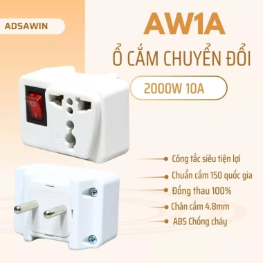 Ổ Cắm Chuyển Đổi Công Suất Lớn, Chia 3 Phích Cắm, Tắt Bật Dễ Dàng, Thiết Kế Siêu Hẹp - Giá 39.800₫