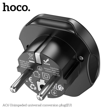 Ổ cắm chuyển đổi đa năng Hoco AC6 - Chân cắm tròn EU, giá ưu đãi 125k 4