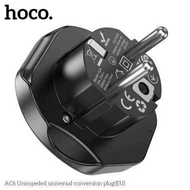 Ổ cắm chuyển đổi đa năng Hoco AC6 - Chân cắm tròn EU, giá ưu đãi 125k 6