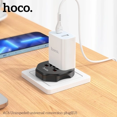 Ổ cắm chuyển đổi đa năng Hoco AC6 - Chân cắm tròn EU, giá ưu đãi 125k 8