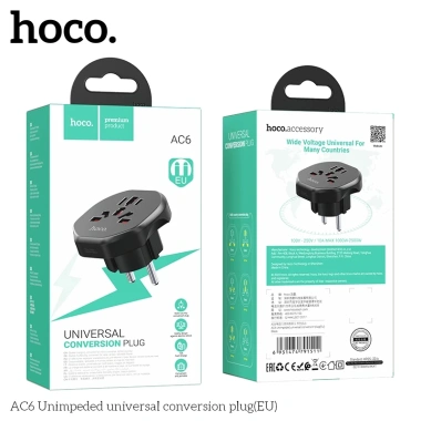 Ổ cắm chuyển đổi đa năng Hoco AC6 - Chân cắm tròn EU, giá ưu đãi 125k 9