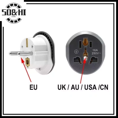 Ổ cắm chuyển đổi đa năng US AU sang EU 16A 250V - Dễ dàng du lịch, giá chỉ 57.443đ 3