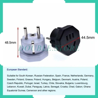 Ổ Cắm Chuyển Đổi Du Lịch 16A EU Đa Năng, 2 Ổ Tròn Chất Lượng Cao - Giá 55.900₫