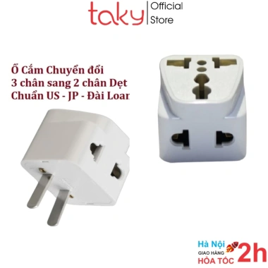 Ổ Cắm Chuyển Taky 3 chân sang 2 chân dẹt US/Japan/Đài Loan - Chia 2 ra ổ cắm, Giá ưu đãi 79.000đ