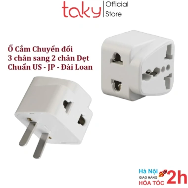 Ổ Cắm Chuyển Taky 3 chân sang 2 chân dẹt US/Japan/Đài Loan - Chia 2 ra ổ cắm, Giá ưu đãi 79.000đ 9