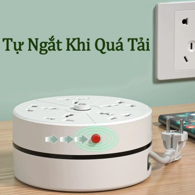 Ổ Cắm Đa Năng 2.500W USB Type C Xoay Tròn 2m Công Tắc An Toàn Đèn Ngủ Giá 500k