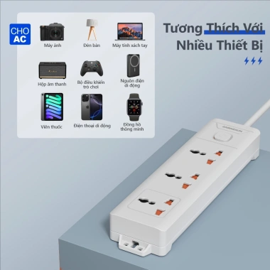 Ổ Cắm Đa Năng ANRMESUN 2.400W Chống Cháy Chống Giật, An Toàn, Sạc Nhanh, Dây Cáp 2-3m Lõi Đồng