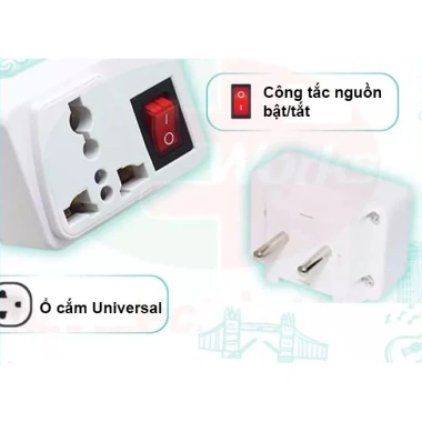 Ổ Cắm Đa Năng Chuyển Đổi 3 Chấu Sang 2 Chấu - Công Tắc An Toàn, Phù Hợp Nhiều Loại Cắm - Phụ Kiện Home 8.609 9
