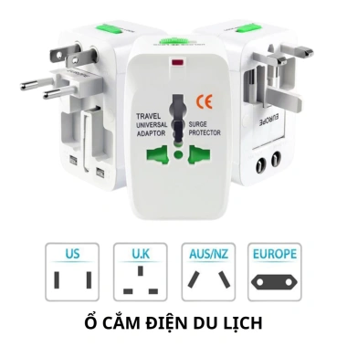 Ổ cắm đa năng chuyển đổi tích hợp USB & Type-C - Tiện lợi du lịch, giá 50.000₫