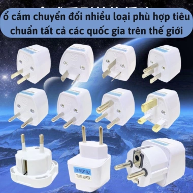 Ổ cắm đa năng du lịch Aichi House - Chuyển đổi mọi phích cắm, bảo vệ quá tải, giá 12.950₫
