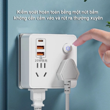 Ổ Cắm Đa Năng Freeship 3 Chân Tự Ngắt An Toàn, tích hợp USB, giá 58.500₫