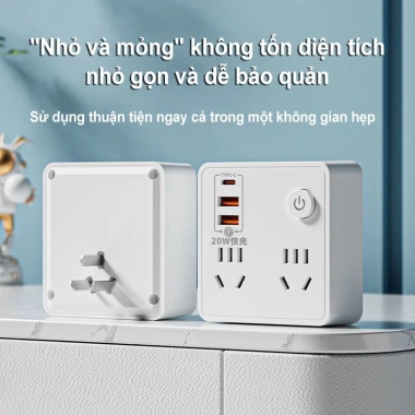 Ổ Cắm Đa Năng Freeship 3 Chân Tự Ngắt An Toàn, tích hợp USB, giá 58.500₫