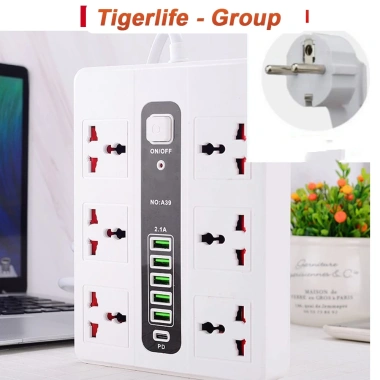 Ổ cắm đa năng Tigerlife GKKA39 6 ổ + 6 cổng sạc, PD nhanh 2.500W - 198.950₫ 3 Ổ cắm đa năng Tigerlife GKKA39 6 ổ + 6 cổng sạc, PD nhanh 2.500W - 198.950₫ 3