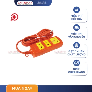 Ổ Cắm Điện 3 & 4 Lõi Sứ SANOMAX 6.000W/8.000W – Dây 3m/5m, Chịu Tải Cao, An Toàn Chống Cháy, Giá Ưu Đãi 81.750₫ 4