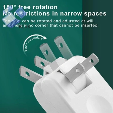 Ổ cắm điện 4 trong 1 US xoay đa năng - Bộ chuyển đổi nguồn di động, mở rộng tường du lịch, an toàn, giá ưu đãi 4