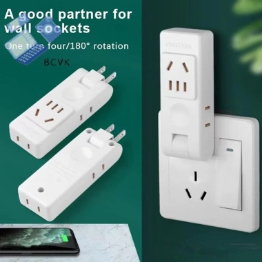 Ổ cắm điện 4 trong 1 US xoay đa năng - Bộ chuyển đổi nguồn di động, mở rộng tường du lịch, an toàn, giá ưu đãi 5