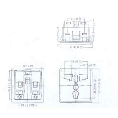 Ổ cắm điện AC đa năng 220V 13A SS-902 - Đầu nối treo tường, giảm giá chỉ 53.561₫