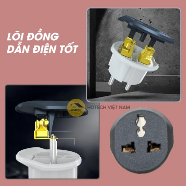 Ổ cắm điện chuyển đổi 3 chấu sang 2 chấu HOTECH TH3H 2.500-4.000W, chống cháy, an toàn, tiêu chuẩn EU, 10.000đ 3 Ổ cắm điện chuyển đổi 3 chấu sang 2 chấu HOTECH TH3H 2.500-4.000W, chống cháy, an toàn, tiêu chuẩn EU, 10.000đ 3