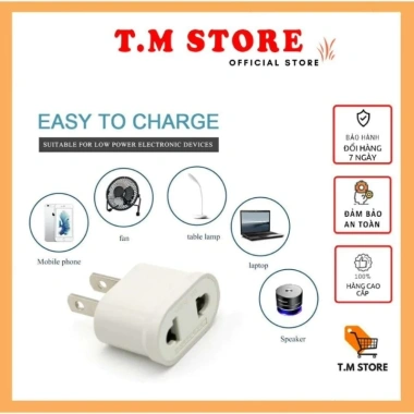 Ổ cắm điện chuyển đổi chân dẹp sang chân tròn cho phích cắm Việt Nam - Đổi nhanh, an toàn, Giá chỉ 9.999đ 5