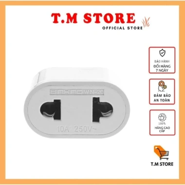 Ổ cắm điện chuyển đổi chân dẹp sang chân tròn cho phích cắm Việt Nam - Đổi nhanh, an toàn, Giá chỉ 9.999đ 8