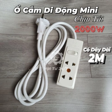 Ổ cắm điện công tắc nối dài 2m Tiến Thành 2.000W, nhỏ gọn bỏ túi du lịch - 59.000₫