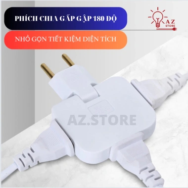 Ổ cắm điện đa năng 3 ngõ, xoay 180 độ, công suất 2.500W, mẫu mã đa dạng, giá chỉ 17.000đ 2