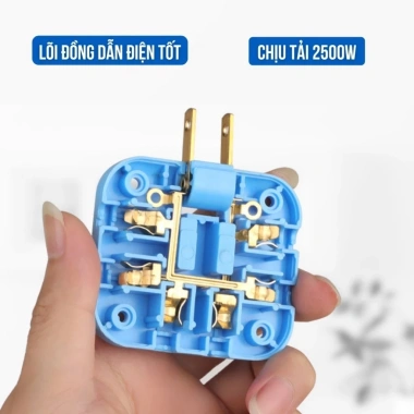 Ổ Cắm Điện Đa Năng Chia 3 Cực Xoay 360 Độ - Thông Minh, Chịu Tải 2.500W, Giá 19.900₫
