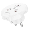Ổ cắm điện đa năng Hoco AC6 10A/250V chân cắm tròn, thiết kế nhỏ gọn tiện lợi cho công tác và du lịch 6